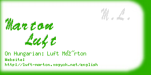 marton luft business card